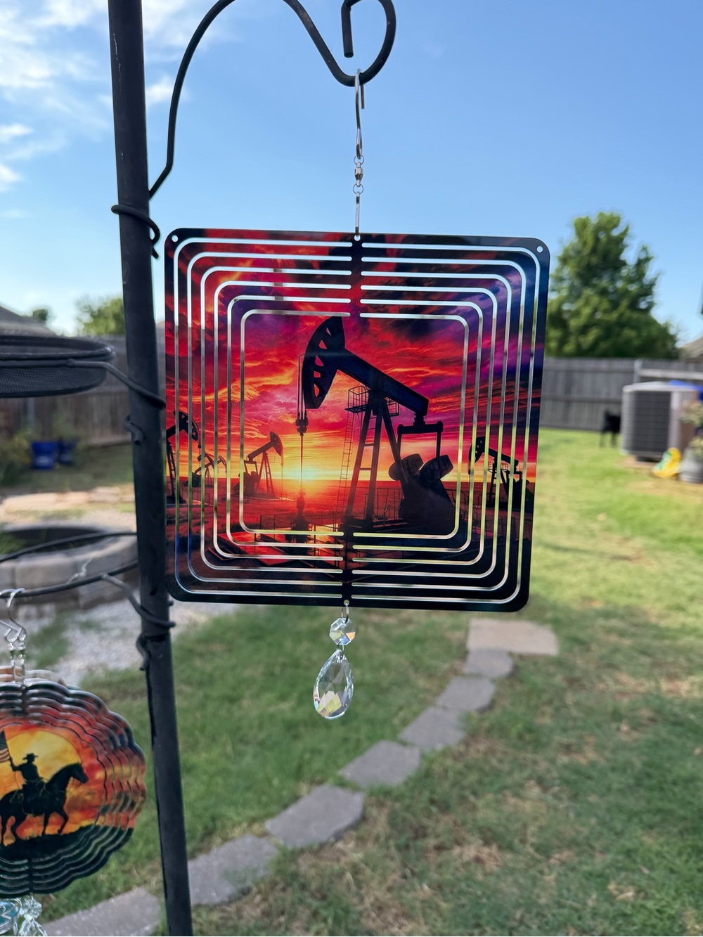 🍎2/$12🍎 Sunset Oil Rig Wind Spinner - Sublimation #S0116C